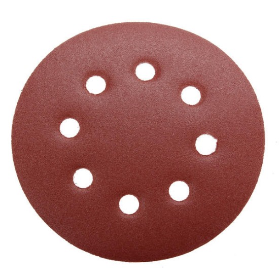 100pcs 125mm 8 Holes Abrasive Sand Discs 60-240 Grit Sanding Papers