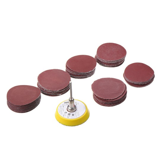 60pcs 50mm Sanding Disc Sandpaper with Backing Pad for Dremel Rotary Tool