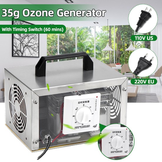 35g/h 110V/220V Ozone Generator Air Purifier with Timing Switch