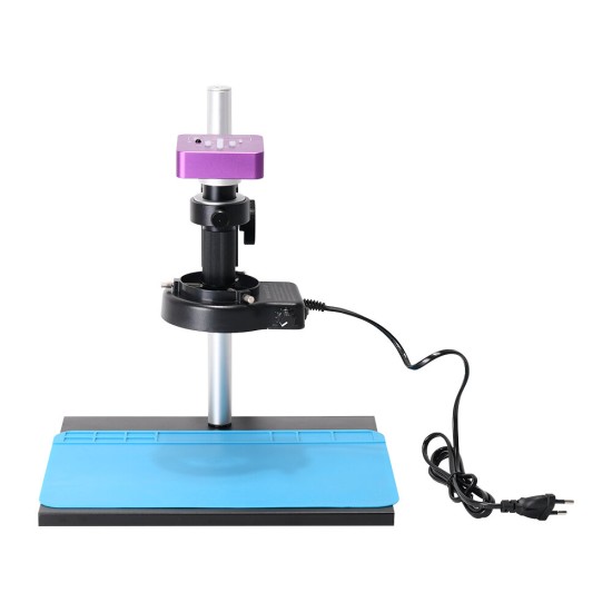 51MP Industrial Digital Video Microscope Camera + 130X C- Mount Lens 56 LED Ring Light + Stand for PCB Repair