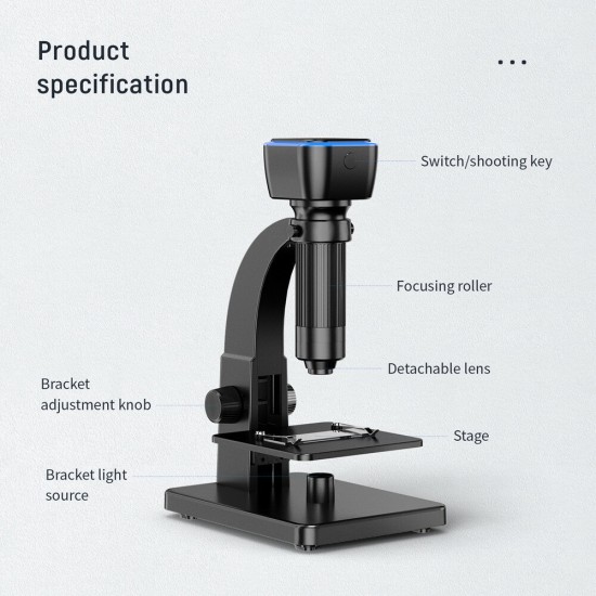 Digital Microscope Dual Lens USB Observation Industrial Microscopes Welding Video Magnifier for Android IOS PC