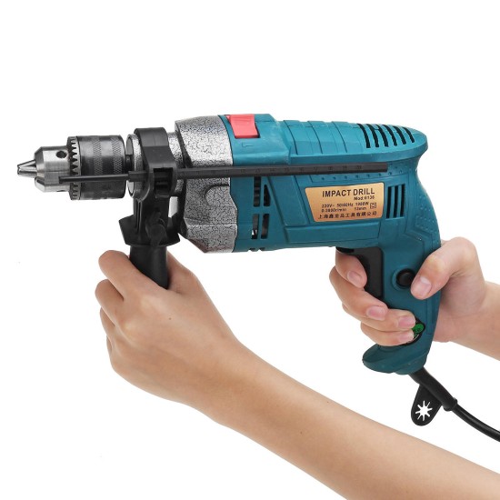 1980W 220V Electric Impact Hammer Drill Household Power Flat Drill 3800RPM