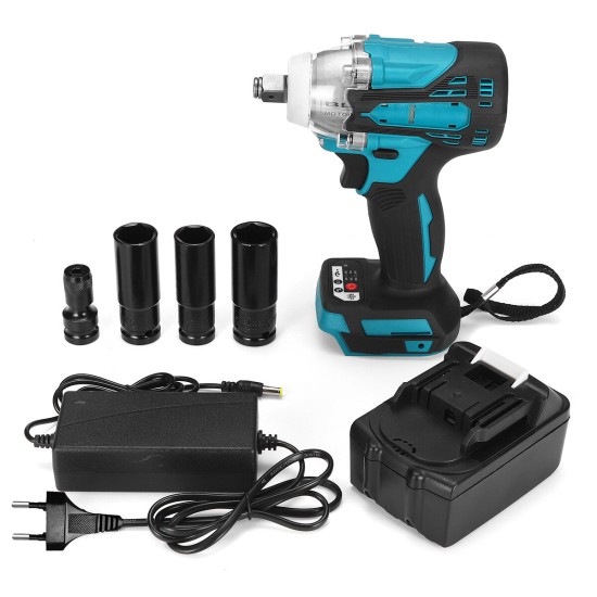 2 in1 18V 588N.m. Li-Ion Brushless Cordless Electric 1/2inch Wrench 1/4inch Screwdriver Drill