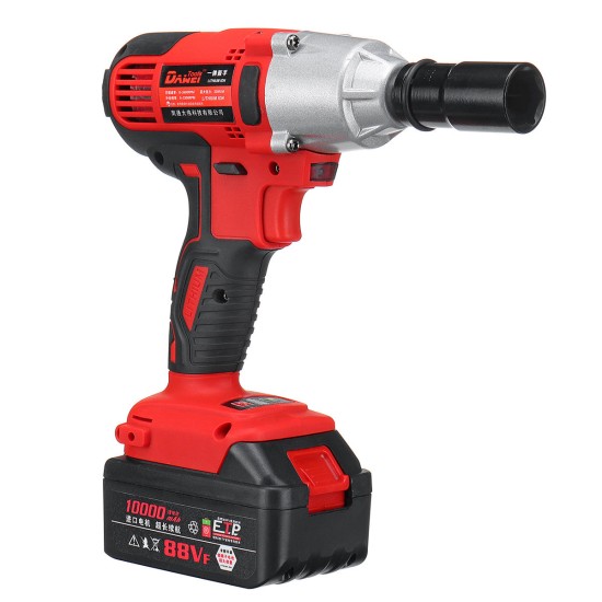 21V Li-ion Electric Impact Wrench Cordless High Torque Power Wrench with 2 Battery