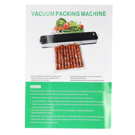 110V Vacuum Packing Machine Sealer Food Saver Meal Fresh Saver Vacuum Sealer Food Preservation