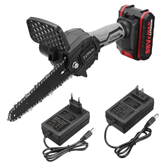 6 Inch Portable Electric Pruning Saw Rechargeable One-hand Woodworking Electric Chain Saws W/ 1/2 Battery
