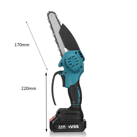 6Inch 88VF Portable Electric Pruning Chain Saw Rechargeable Small Woodworking Chainsaw W/ None/1/2pcs Battery