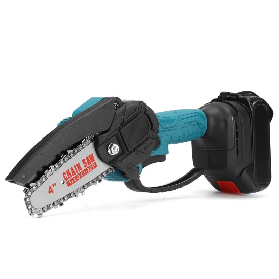 88VF 4 Inch Cordless Electric Chain Saw Cordless Chainsaw Multi-function Woodworking Wood Cutter W/ Battery