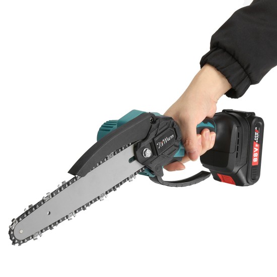 88VF 8 Inch Brushless Portable Electric Saw Pruning Chain Saw Rechargeable Woodworking Power Tools Wood Cutter W/ 1/2 Battery EU/US Plug