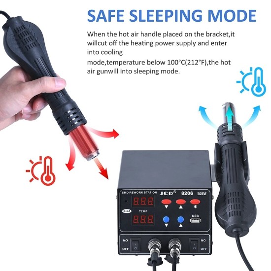 8206 800W SMD 3 In 1 Soldering Station LED Digital Welding Rework Station for Cell-phone BGA PCB Repair Tools