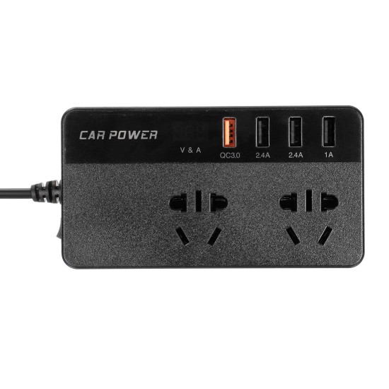 12/24V to 110/220V 200W Car Power Inverter Car Reverse Power Charger Universal Multi-function Inverter Conversion Plug Socket