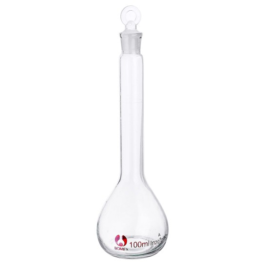 10/25/50/100/250ML Transparent Glass Volumetric Flask With Stopper Lab Glassware Kit