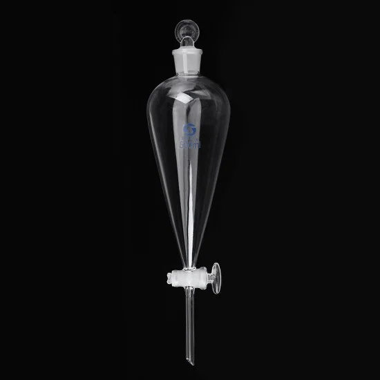 500ml Pyriform Borosilicate Glass Separatory Funnel Pear Shape Glass Stopcock Laboratory 0417