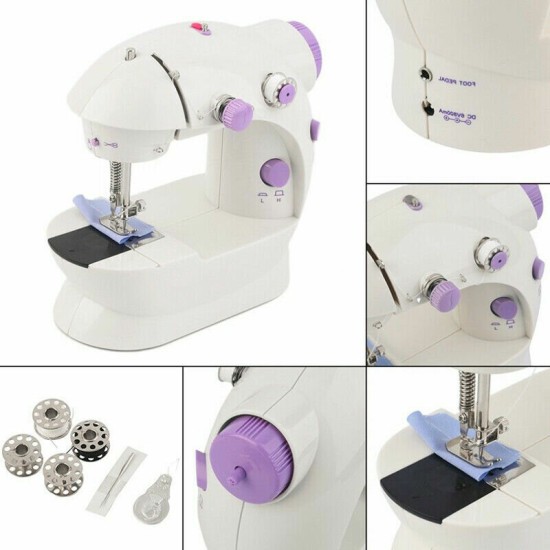 Portable Sewing Machine Mini With Lamp Thread Cutter Extension Table Electric Sewing Machines DIY Embroidery Machine