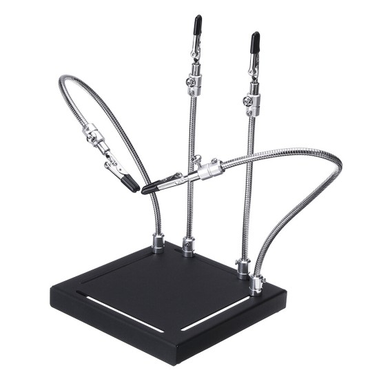 YP-001 Metal Base Universal 4 Flexible Arms Soldering Station PCB Fixture Helping Hands Four Hand