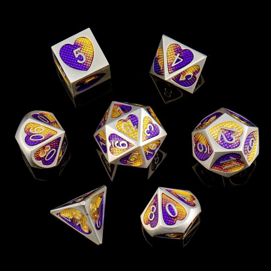 7Pcs kirsite Polyhedral Dices for Dungeons & Dragons D20 D12 D10 D8 D6 D4 Desktop Games