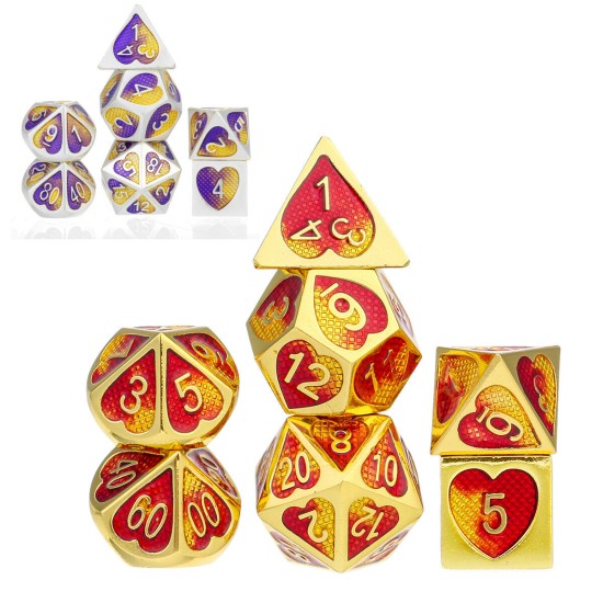 7Pcs kirsite Polyhedral Dices for Dungeons & Dragons D20 D12 D10 D8 D6 D4 Desktop Games