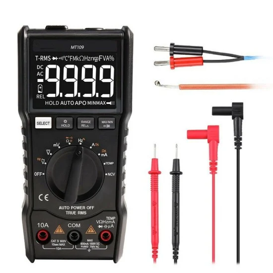 MT109 Portable 9999 Counts True RMS Multimeter AC DC Voltage Current ...