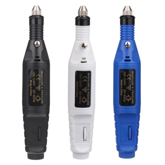 9V 500MA 6 Grinding Heads + 6 Grinding Wheels Black/blue Speed 20000rpm Mini Electric Sander Grinding Pen