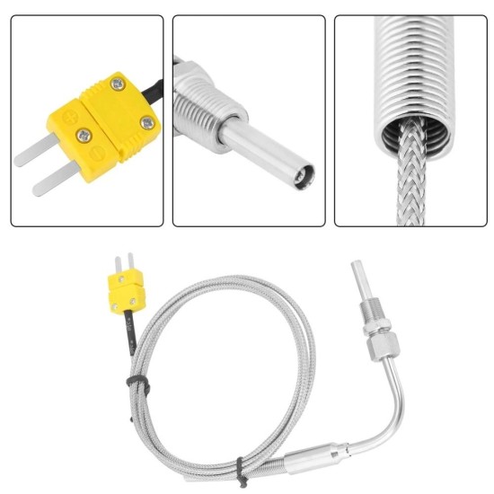 EGT K Type Thermocouple Temperature Controller Tools 0-1250 C Exhaust Gas Temp Sensor Probe Connector with Exposed Tip