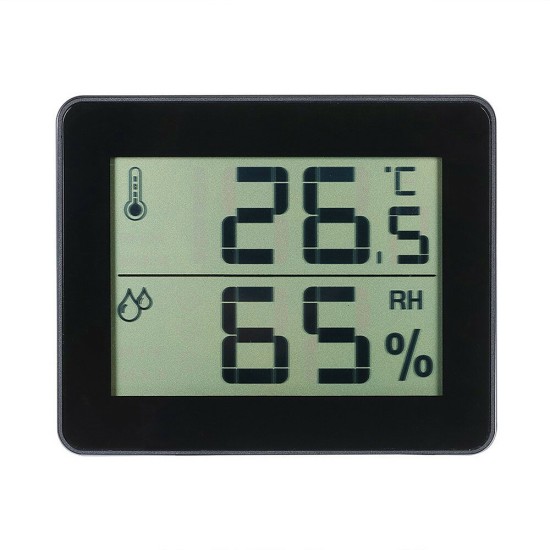 TS-E01 Digital Display Thermometer Hygrometer 0℃ 50℃ Thermometer Black/White/Yellow-green Desk Thermometer
