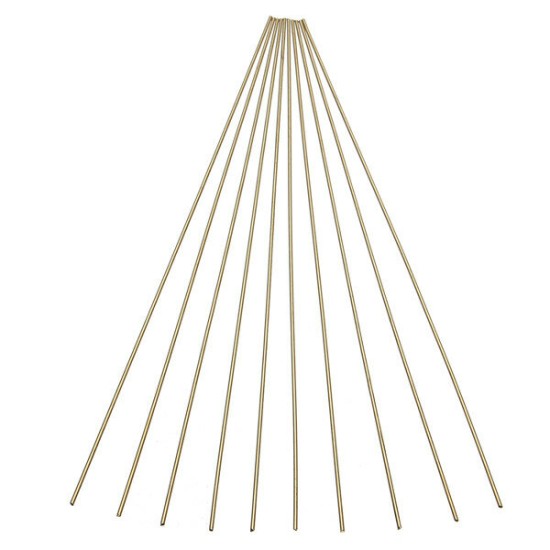 10Pcs 1.6mm x 250mm HS221 Brass Welding Rods Brass Brazing Rods