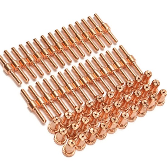 60pcs Consumables Extended Long Tip Electrodes and Nozzles for PT31 LG40 40A Air Plasma Cutter