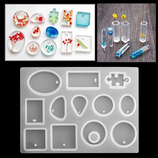 213Pcs DIY Epoxy Resin Casting Molds Kit Silicone Jewelry Pendant Craft Making Mould