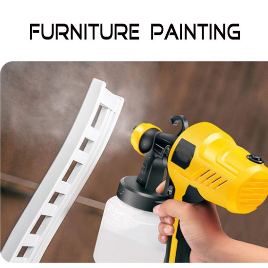 110V 500W 50Hz Yellow Plastic Portable High Voltage Electric Paint Spray Gun