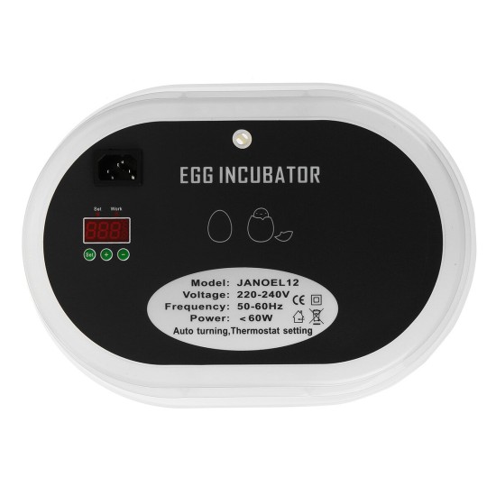 12 Eggs Incubator Fully Automatic Chicken Poultry Duck Quail Egg Hatcher