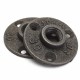 1/2 or 3/4 Inch Black Flange Iron Pipe Floor Fitting Plumbing Threaded Three Holes Flange