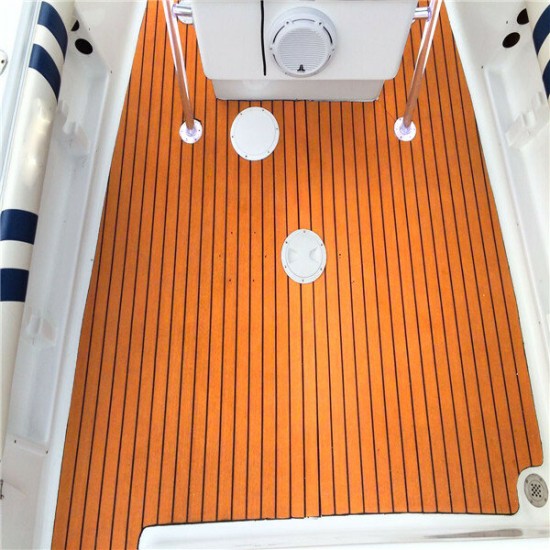 1200x2000x6mm EVA Foam Sheet Orange with Black Line Teak Synthetic Boat Decking Pad
