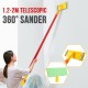 1.2m Adjustable Telescopic Handle Mop Retractable Pole Stick Cleaning Brush Sander Head Bracket Washing Baseboard Cleaning