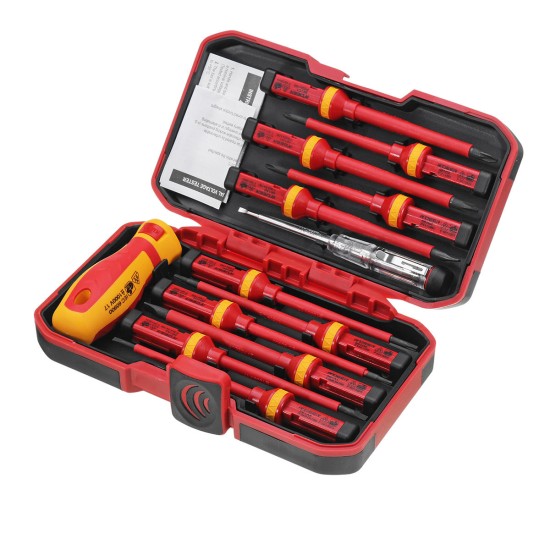 13Pcs 1000V Electronic Insulated Screwdriver Set Phillips Slotted Torx CR-V Screwdriver Hand Tools