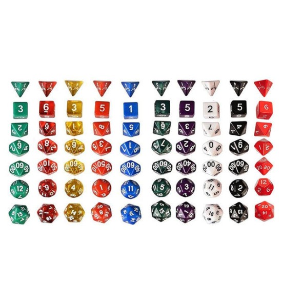140 Pcs Polyhedral Dice Board RPG MTG Dice Set 20 Colors 4D 6D 8D 10D 12D 20D With 20 Pouch
