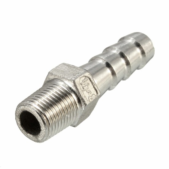 1/8 Inch Stainless Steel Hose Tails Barb Connector BSPT Thread Pipe Adapter
