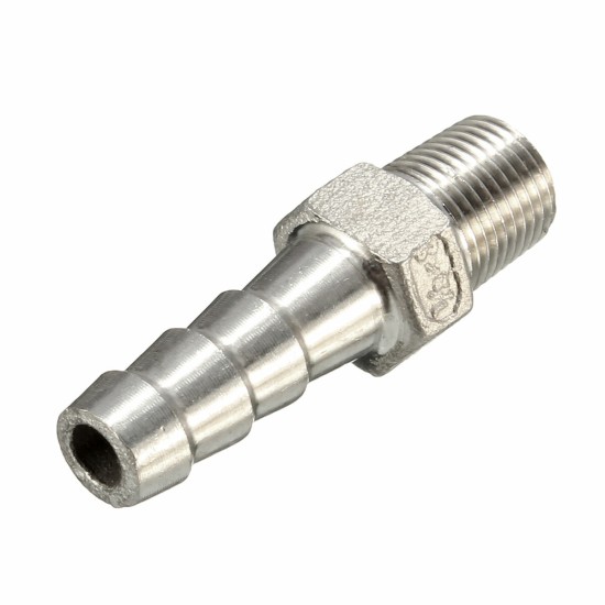 1/8 Inch Stainless Steel Hose Tails Barb Connector BSPT Thread Pipe Adapter