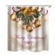 180x180cm Merry Christmas Waterproof Bath Shower Curtain Toilet Non-slip Cover Mat Rug Set