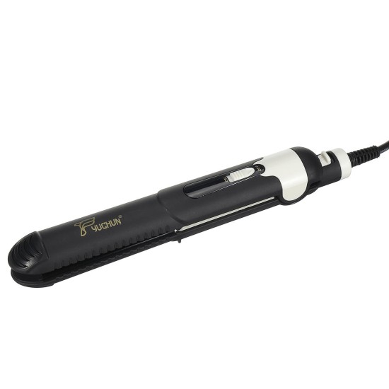 2 In 1 Portable Curler Straightener Tourmaline Ionic Flat Iron Heat Up Fast 220V Hair Curler