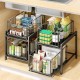 2-Story Kitchen Multifunctional Storage Rack Home Desktop Pull Type