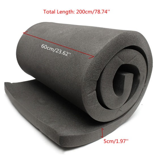 200x60x5cm Black High Density Seat Foam Rubber Replacement Upholstery Cushion Foam