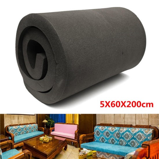 200x60x5cm Black High Density Seat Foam Rubber Replacement Upholstery Cushion Foam