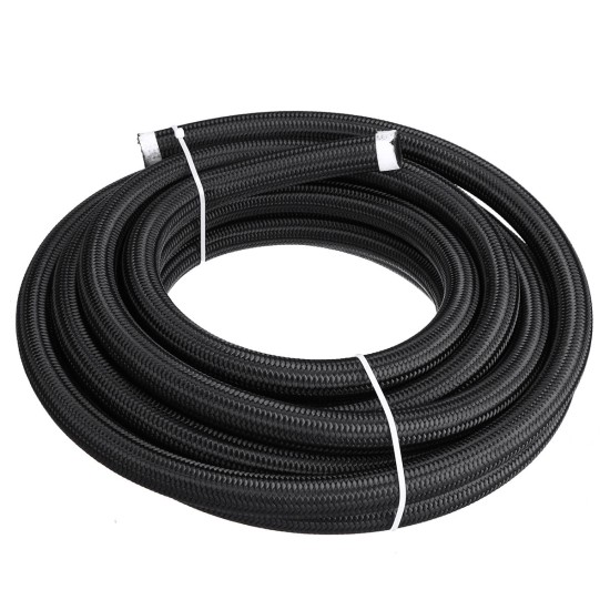 20FT AN4 AN6 AN8 AN10 Fuel Hose Oil Gas Line Pipe PTFE Nylon Stainless Steel Hose