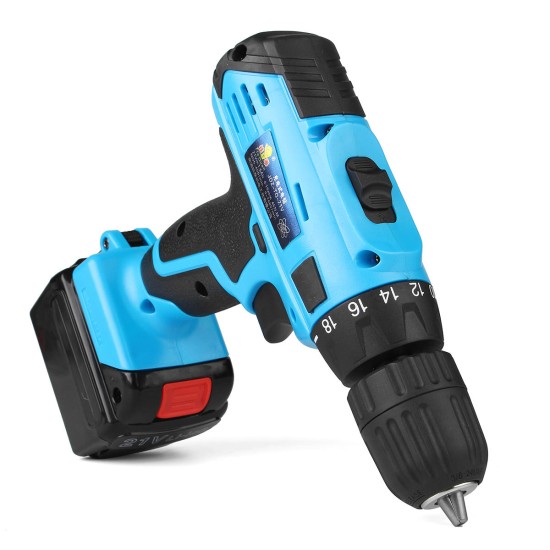 21V 1.5Ah Lithium-ion Cordless Hammer Drill Driver Kit With 2 Speed