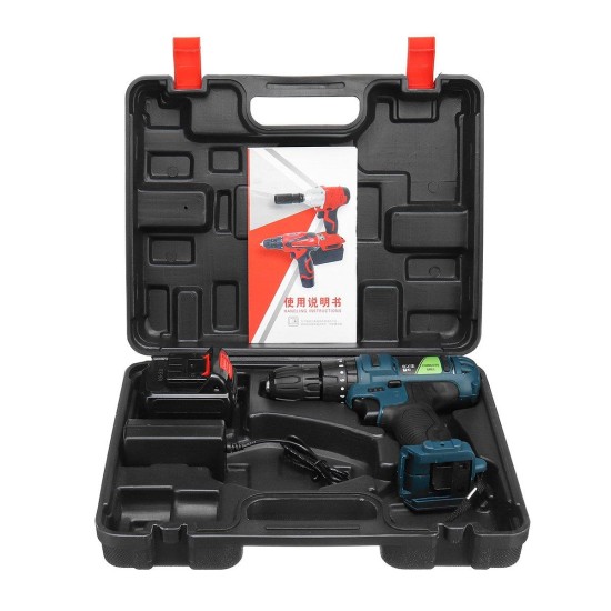 21V Li-ion Rechargeable Battery Cordless Power Impact Drill Electric Screwdriver