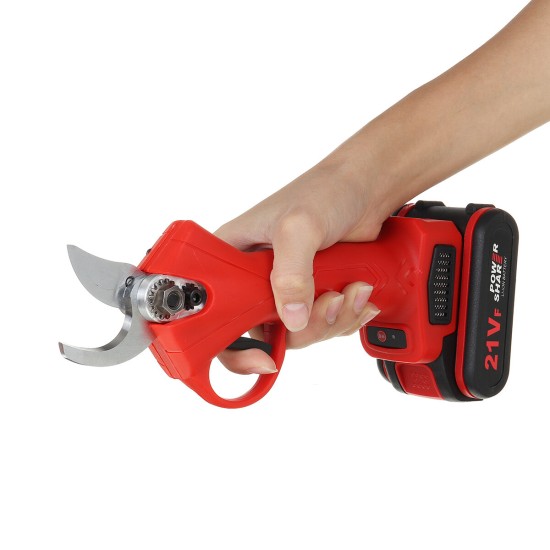 21V Wireless 25mm Rechargeable Electric Scissors Branch Pruning Shear Tree Cutting Tools W/ 1 Battery