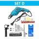 220V 3000RPM 650W Electric Impact Cordless Wrench Drill Hammer Screwdriver SET