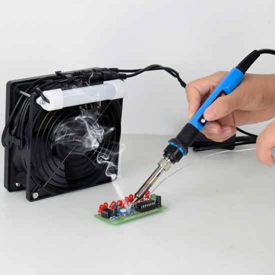 220V Soldering Exhaust Fan Welding Smoking Device with Energy-Saving Lamp Soldering Tool