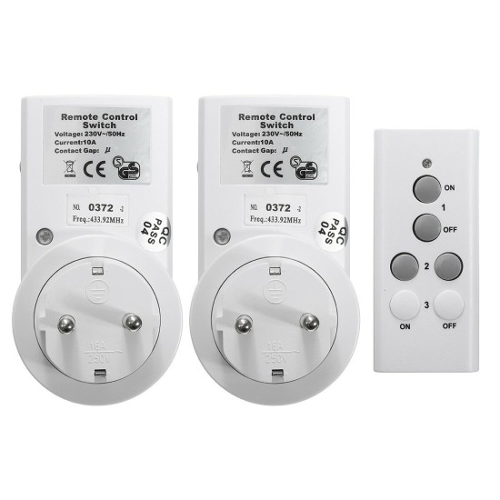 230V 1/2/3/4 PCS Wireless EU Regulation Remote Control RF Socket Household Jack Type