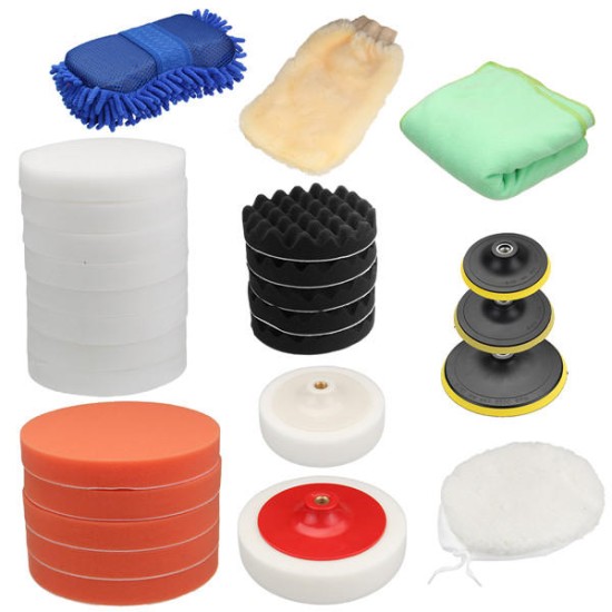 29Pcs Sponge Buffing Polishing Pad Buffer Kit For Electric Auto Polishers